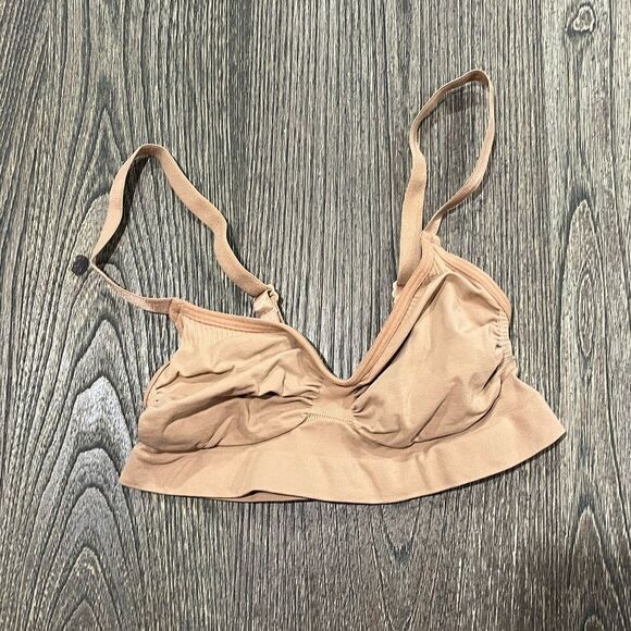 NWOT Skims Seamless Sculpt Bralette Scoop Neck Adjustable Strap Pullover Tan S - Picture 1 of 3